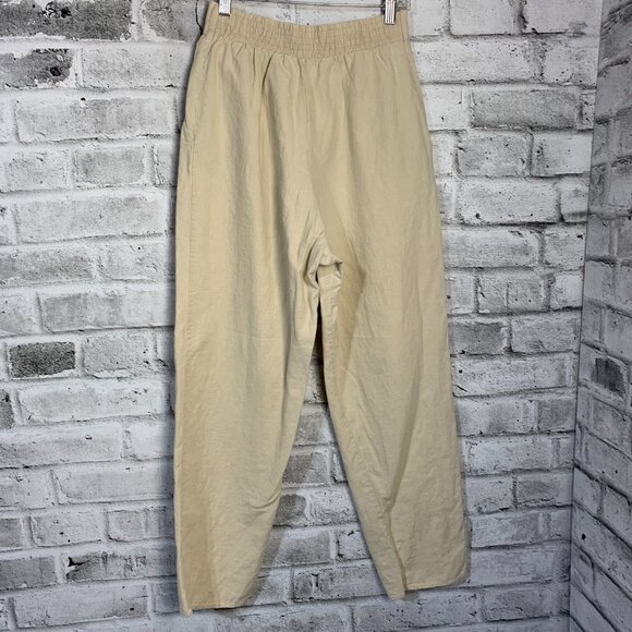 Vintage 90s Linen Blend Pleated High Rise Tapered Casual Trousers Dress Pants - Picture 4 of 14
